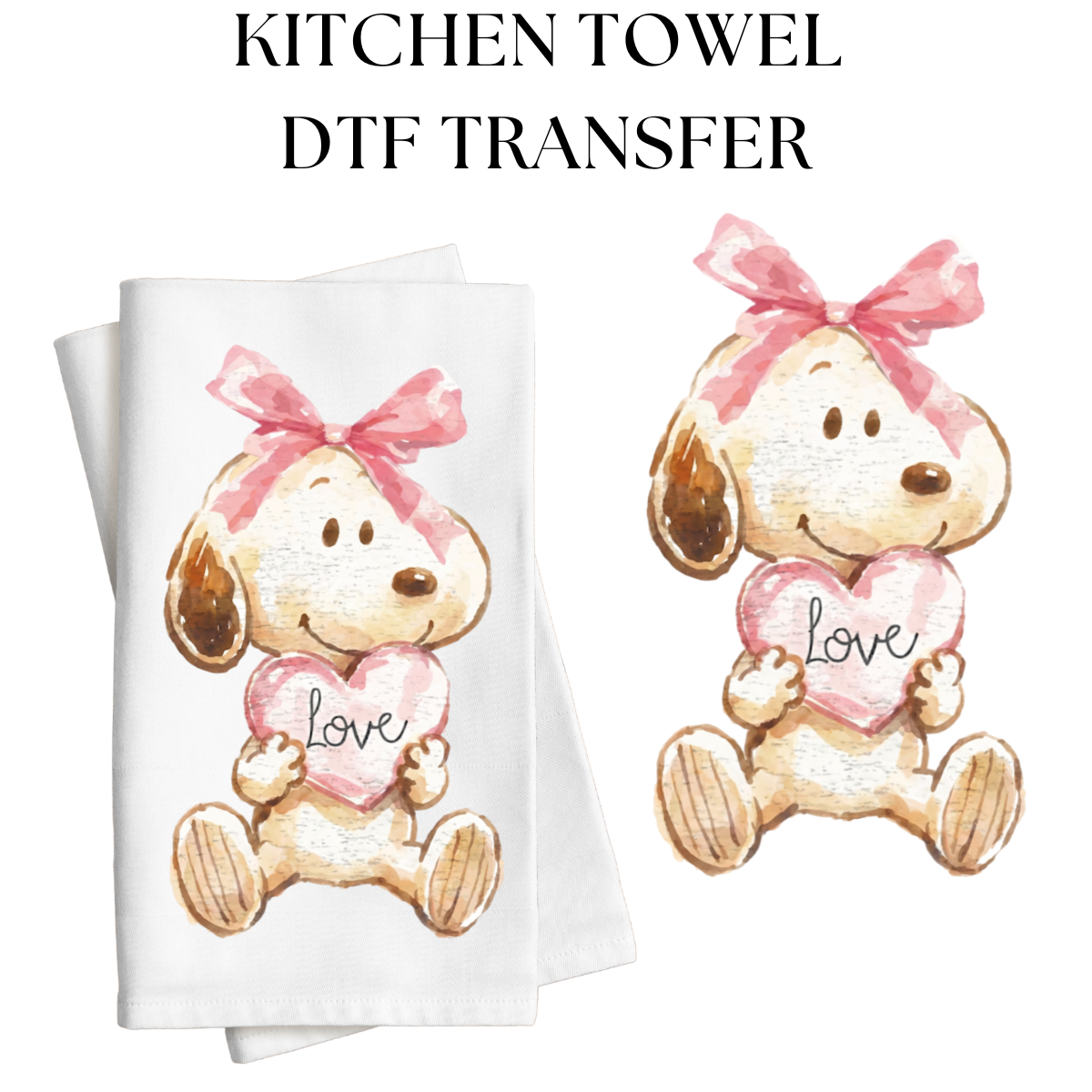 Snoop Girl Love Kitchen Towel DTF Transfer