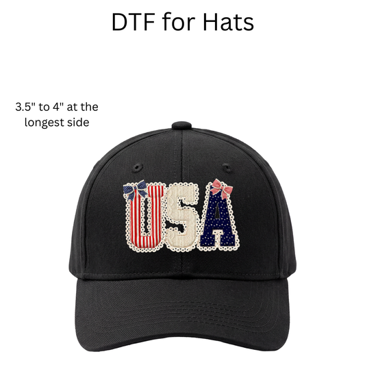USA Lace Hat DTF Transfers