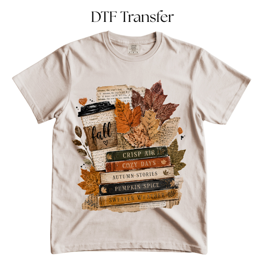 Fall Books DTF Transfer