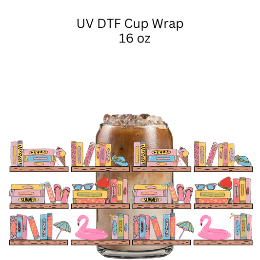 Summer Library UV DTF Cup Wrap