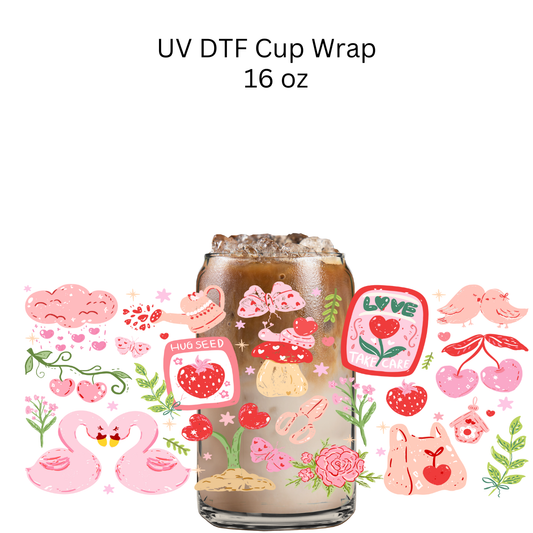 Valentines Gardening UV DTF Cup Wrap
