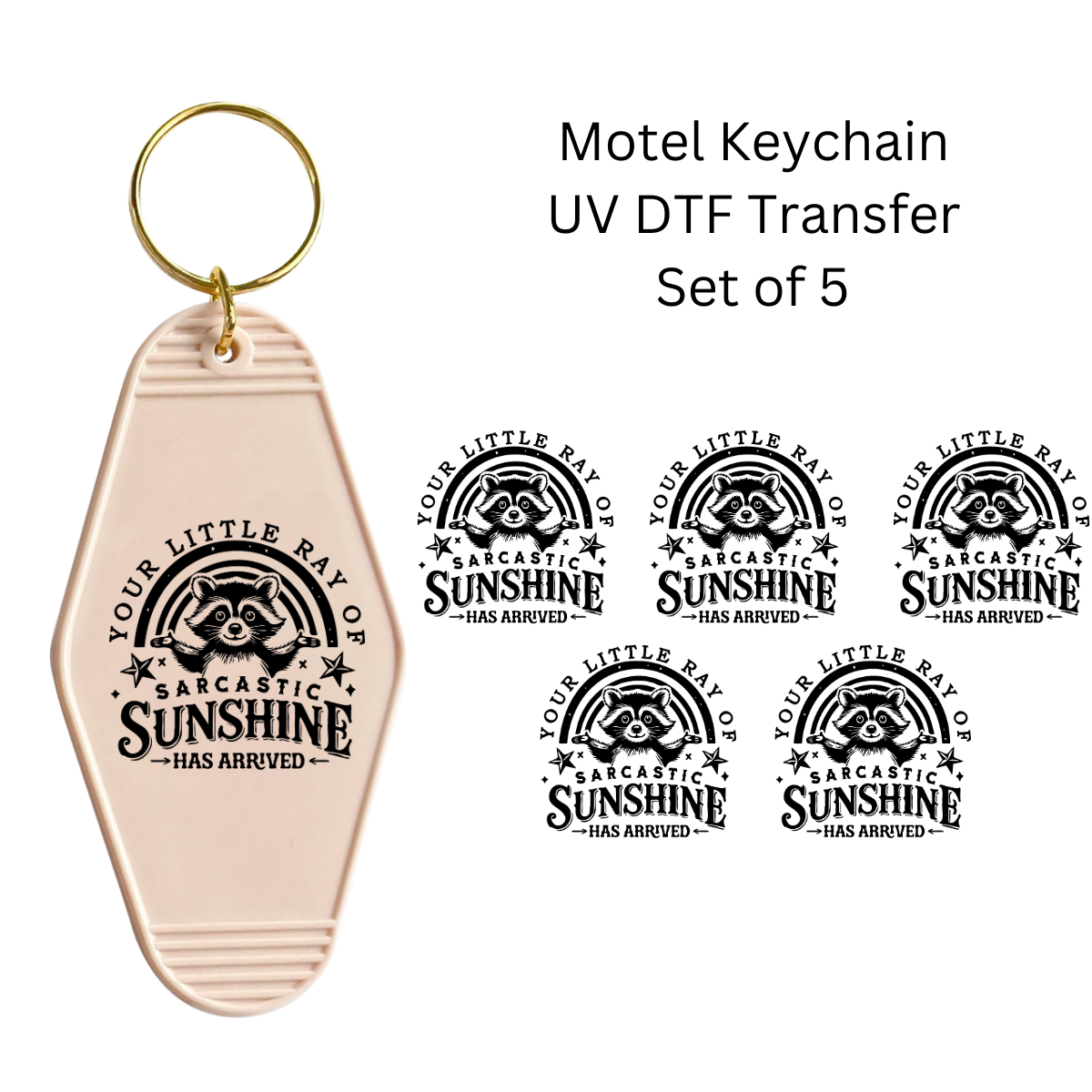 Your Little Ray Of Sunshine Set of 5 Keychain Transfers
