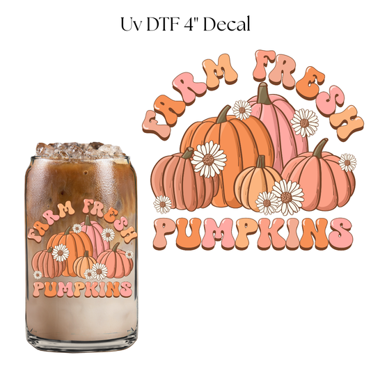 Farm Fresh Pumpkins 4” UV DTF Decal