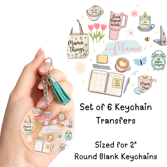 Mama Things Round Keychain Transfer