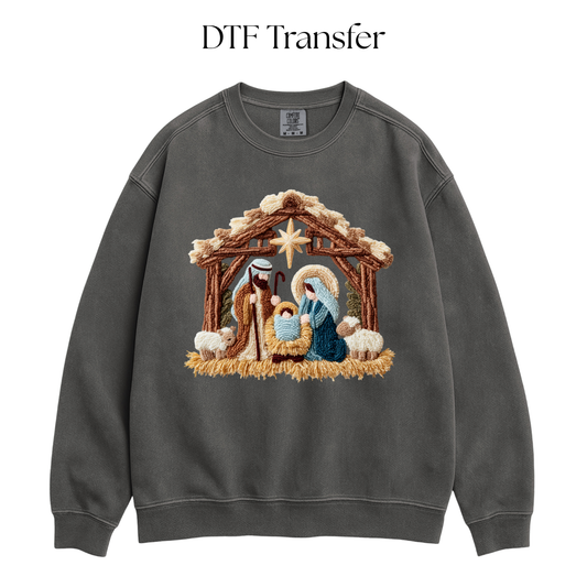 Baby Jesus Nativity Faux Patch DTF Transfer