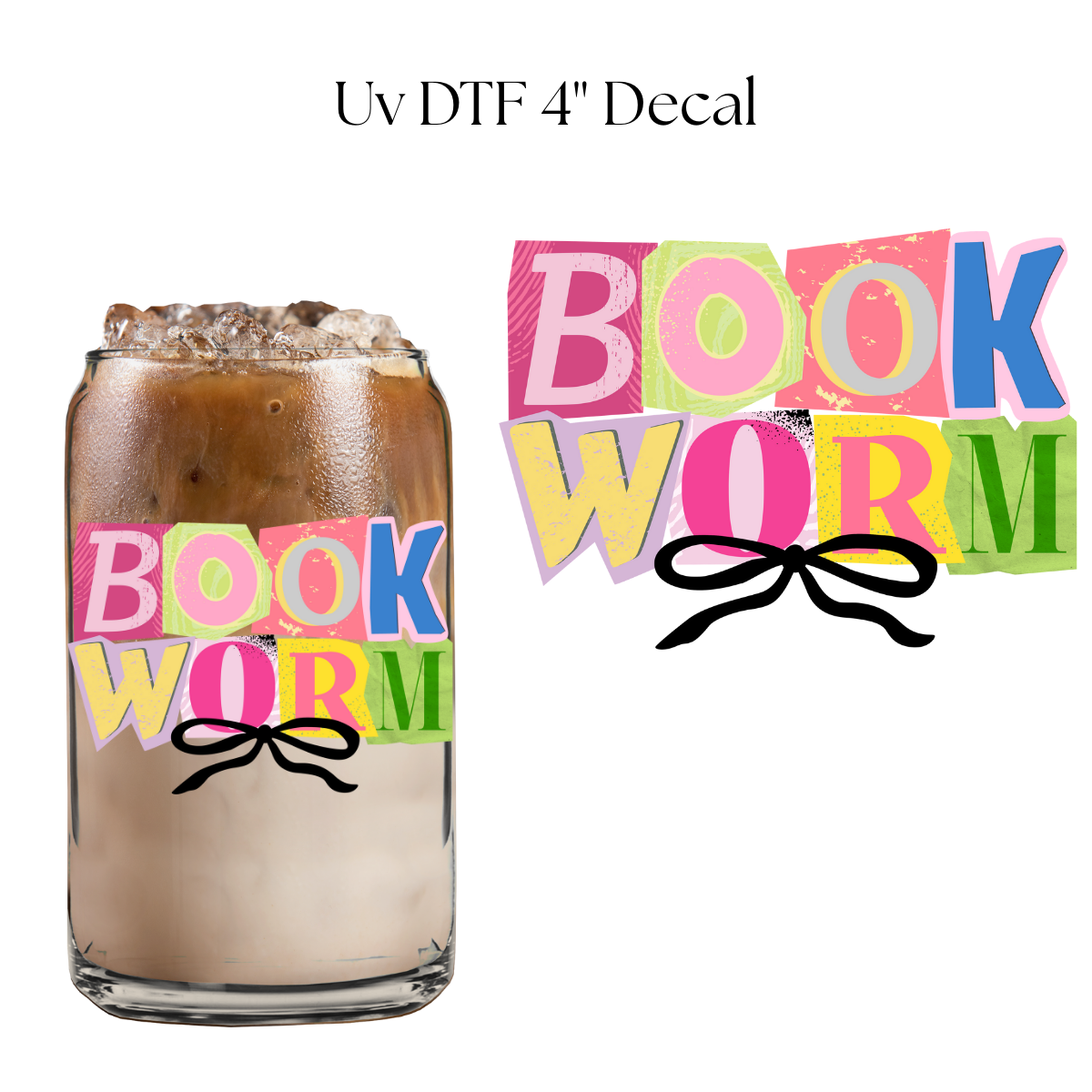 Book Worm 4” UV DTF Decal