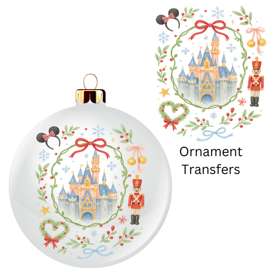 Enchanted Christmas Castle Ornament Transfer UV DTF