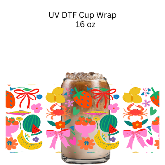 Bright Fruit Summer UV DTF Cup Wrap