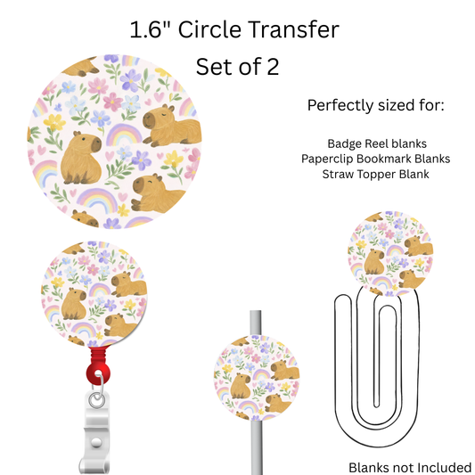 Capybara  1.6” UV DTF Transfer Set of 2