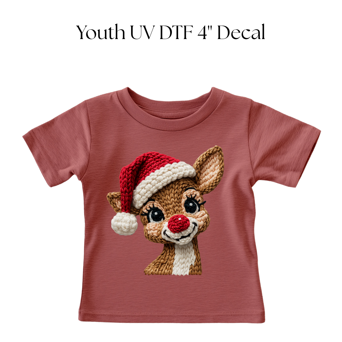 YOUTH Reindeer Face Faux Yarn DTF Transfer