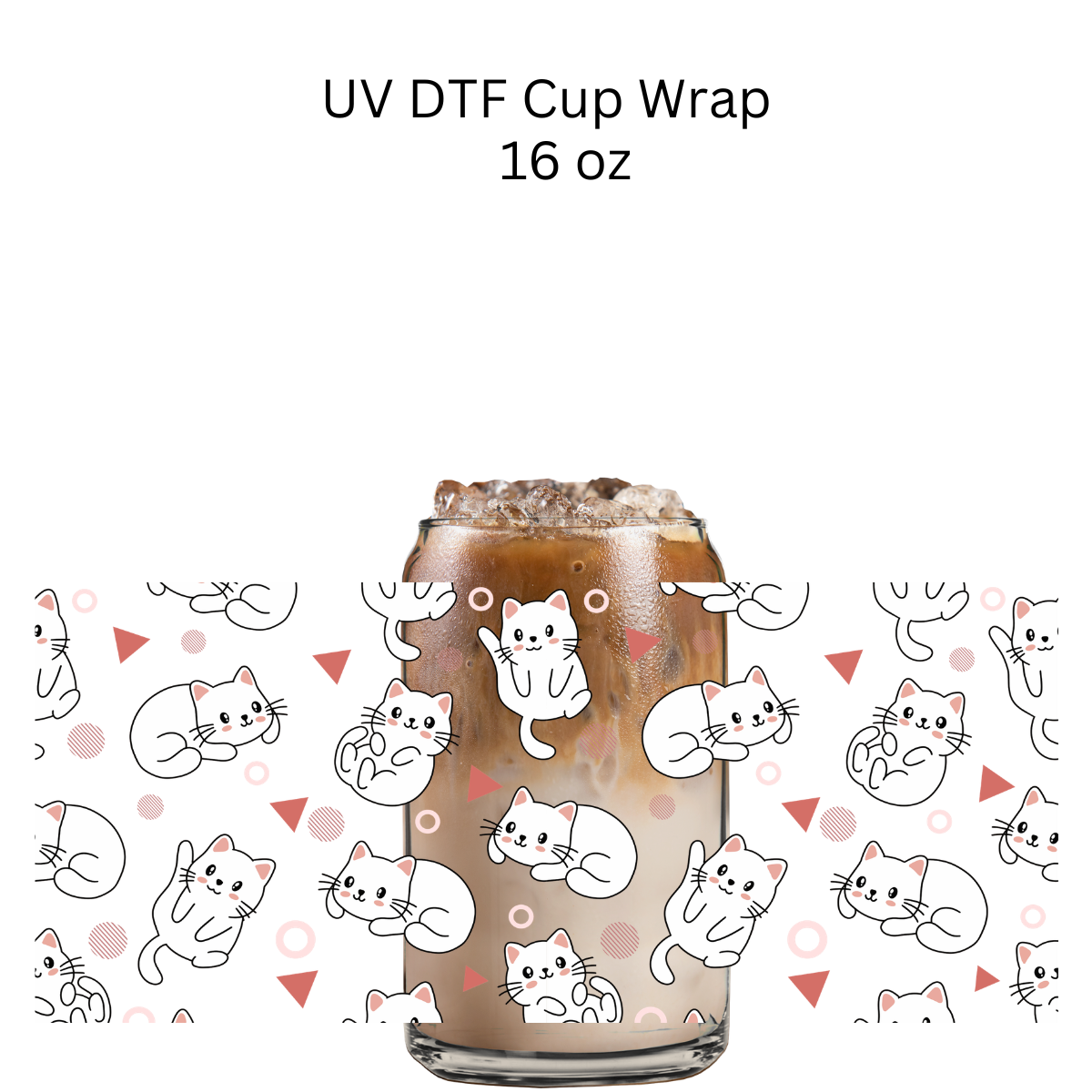 Cats and Triangles UV DTF Cup Wrap