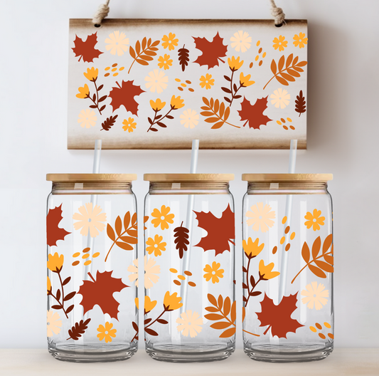 Fall Leaves UV DTF Cup Wrap