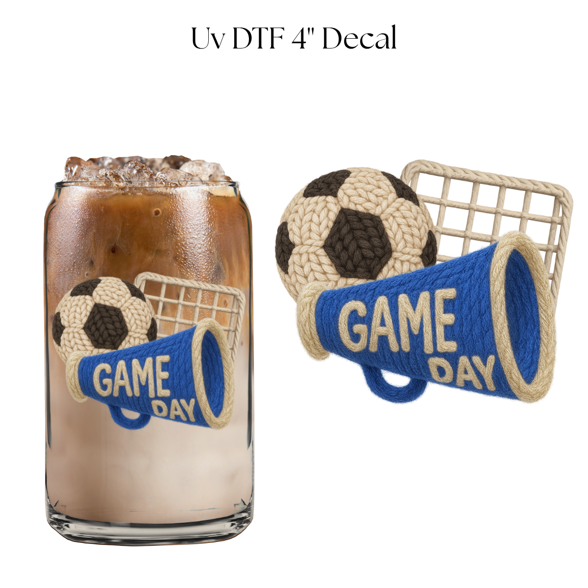 Soccer Game Day 4” UV DTF Decal