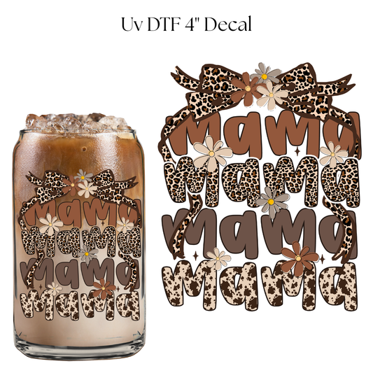 Leopard Mama List 4” UV DTF Cup Decal