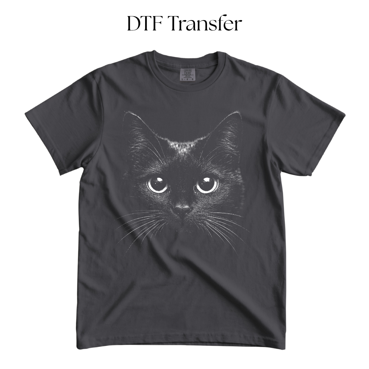 Cat Face Single Color DTF Transfer
