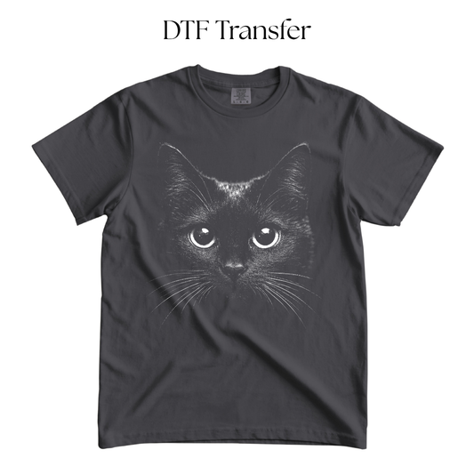 Cat Face Single Color DTF Transfer