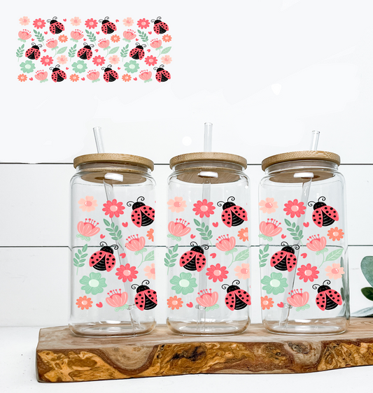 Lady Bugs & Flowers UV DTF Wrap DOUBLE SIDED