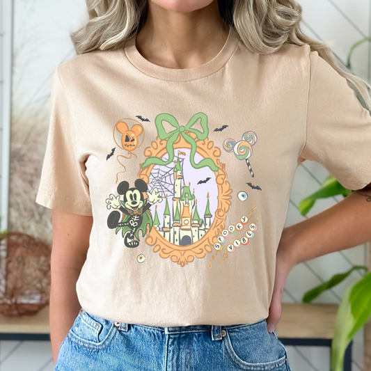 Green Mouse Frame Spooky Vibes DTF TRANSFER