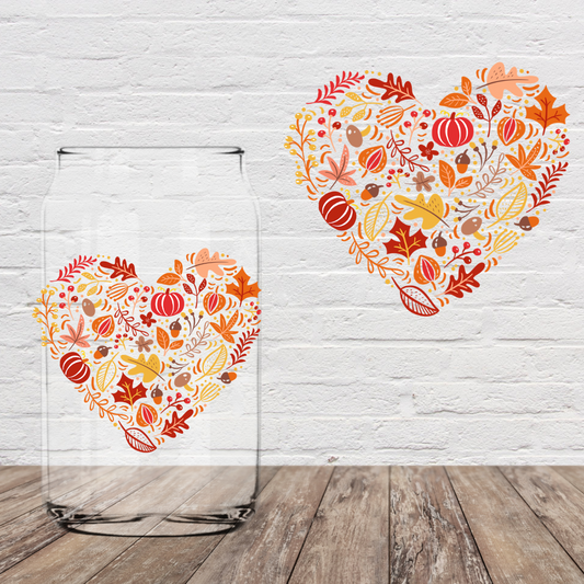 Fall Heart 4" UV DTF