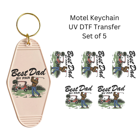 Best Dad By Par Set of 5 Keychain Transfers