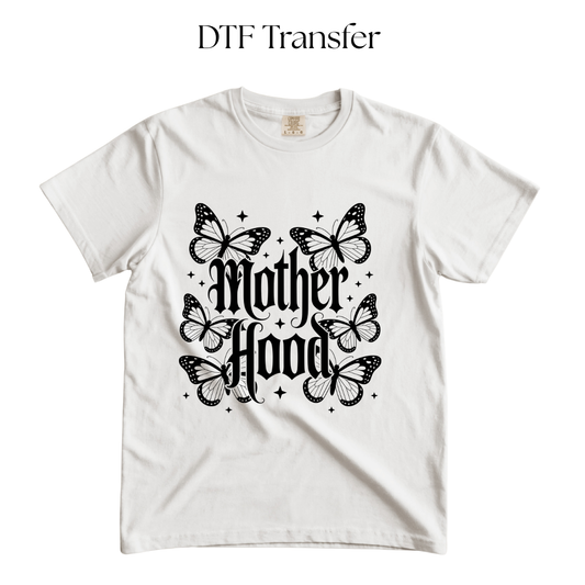 Motherhood Butterflies Black Single Color DTF Transfer