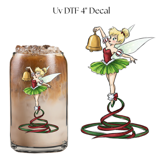 Christmas Bell Fairy 4” UV DTF Decal