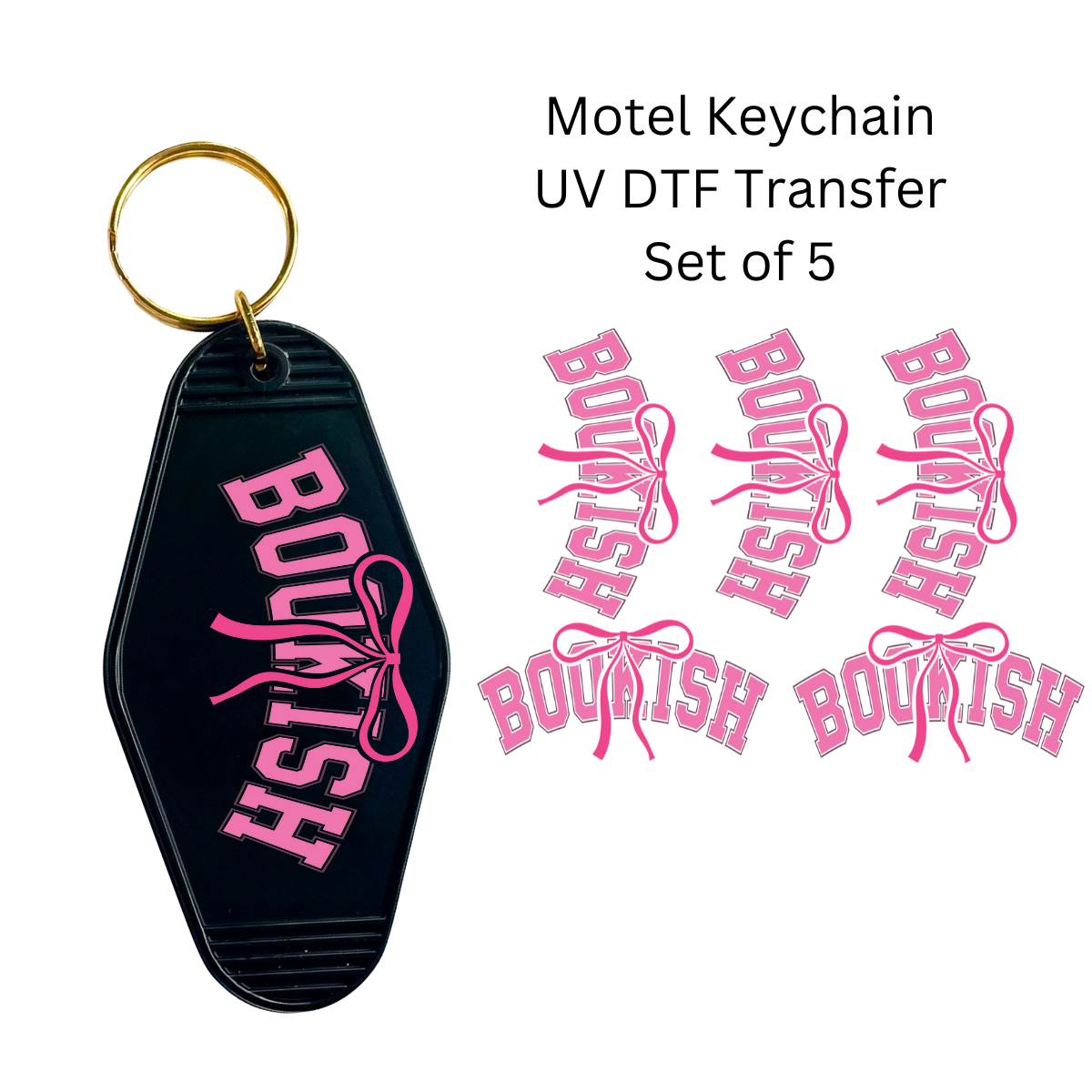 Pink Bookish Keychain Transfers