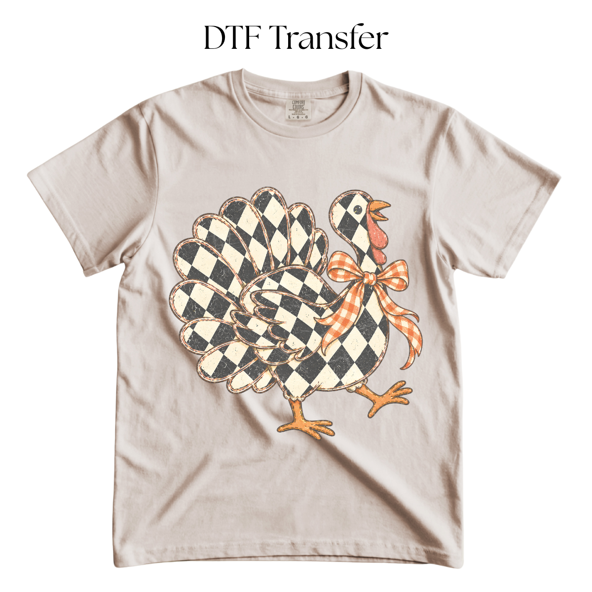 Checkered Turkey DTF Transfer