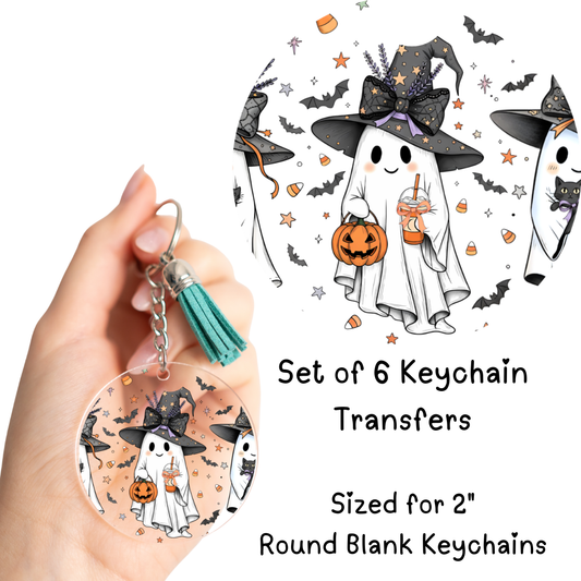 Halloween Ghosties Round Keychain Transfer