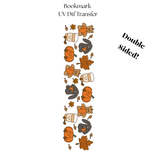 Fall Jelly Plushies UV DTF Bookmark Transfer