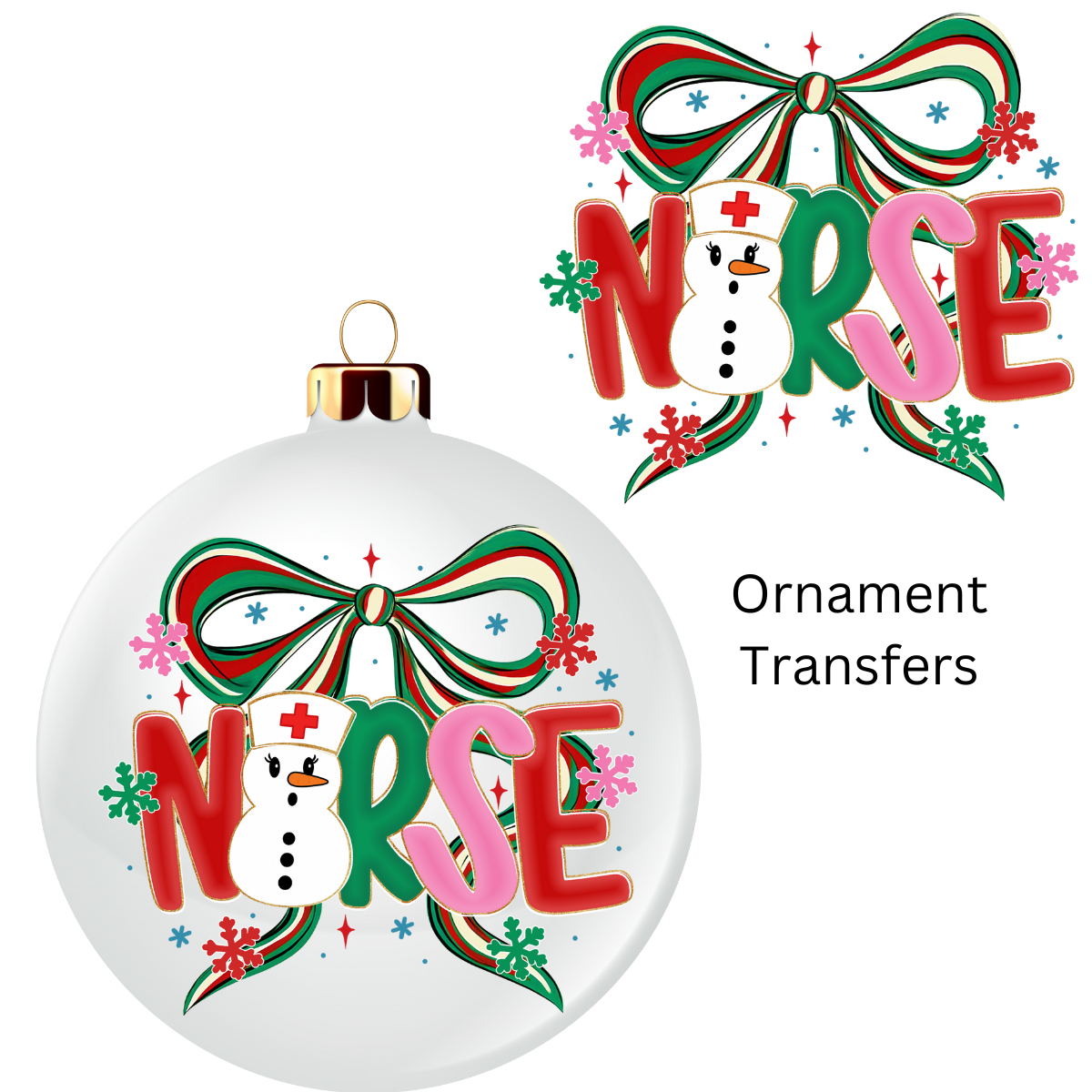 Nurse Christmas Ornament Transfer UV DTF