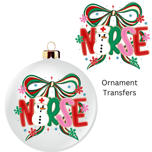 Nurse Christmas Ornament Transfer UV DTF