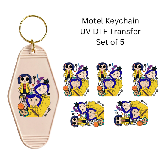 Cora Girl Set of 5 Keychain Transfers