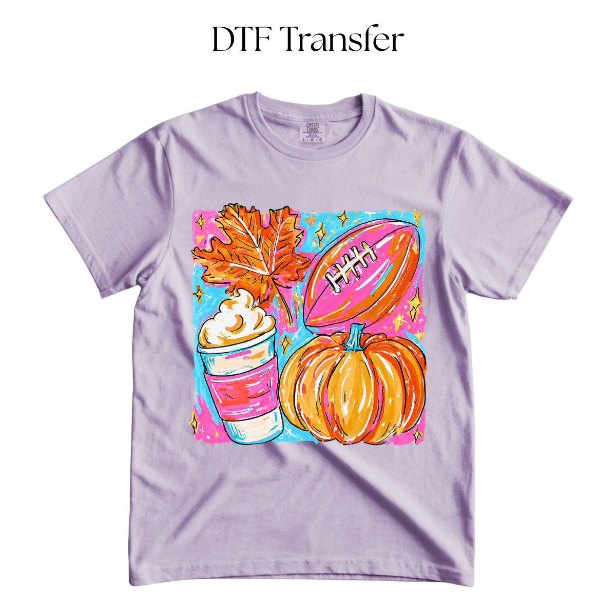 Pink Fall Football DTF Transfer