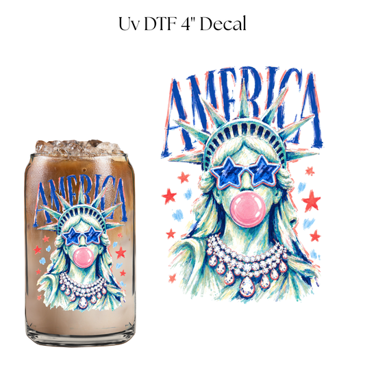 Lady Liberty 4” UV DTF Cup Decal