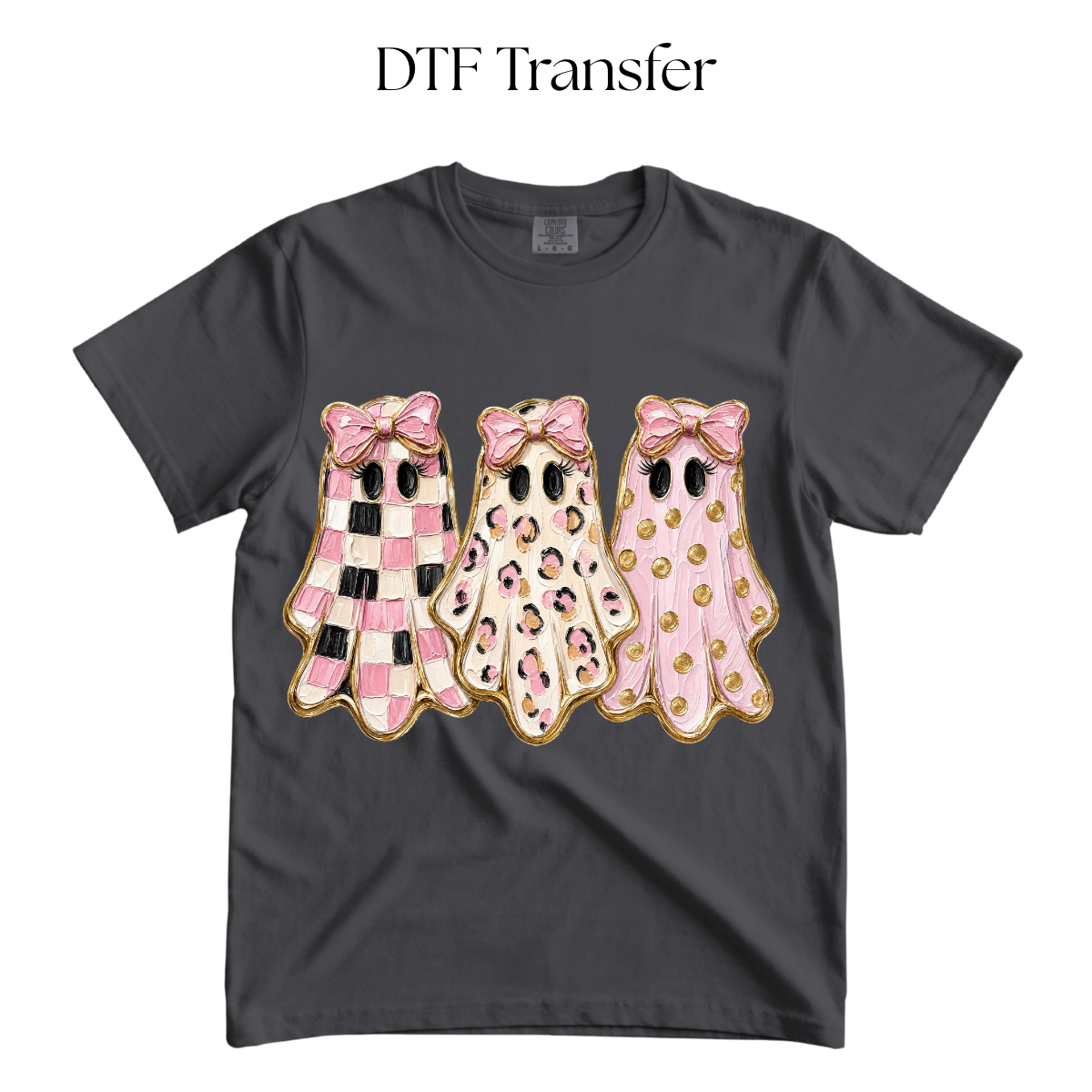 Pink Pattern Ghosties DTF Transfer