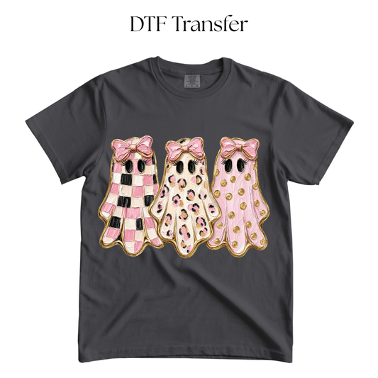 Pink Pattern Ghosties DTF Transfer