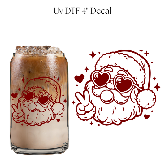 Bubble Gum Santa Red 4” UV DTF Decal