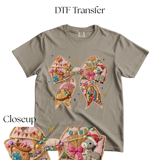 Christmas Bow DTF Transfer