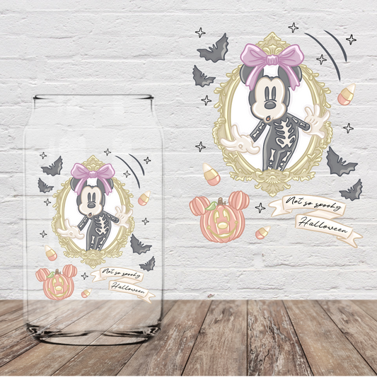 Not So Spooky Halloween Girl Mouse 4" UV DTF (Print to Order)
