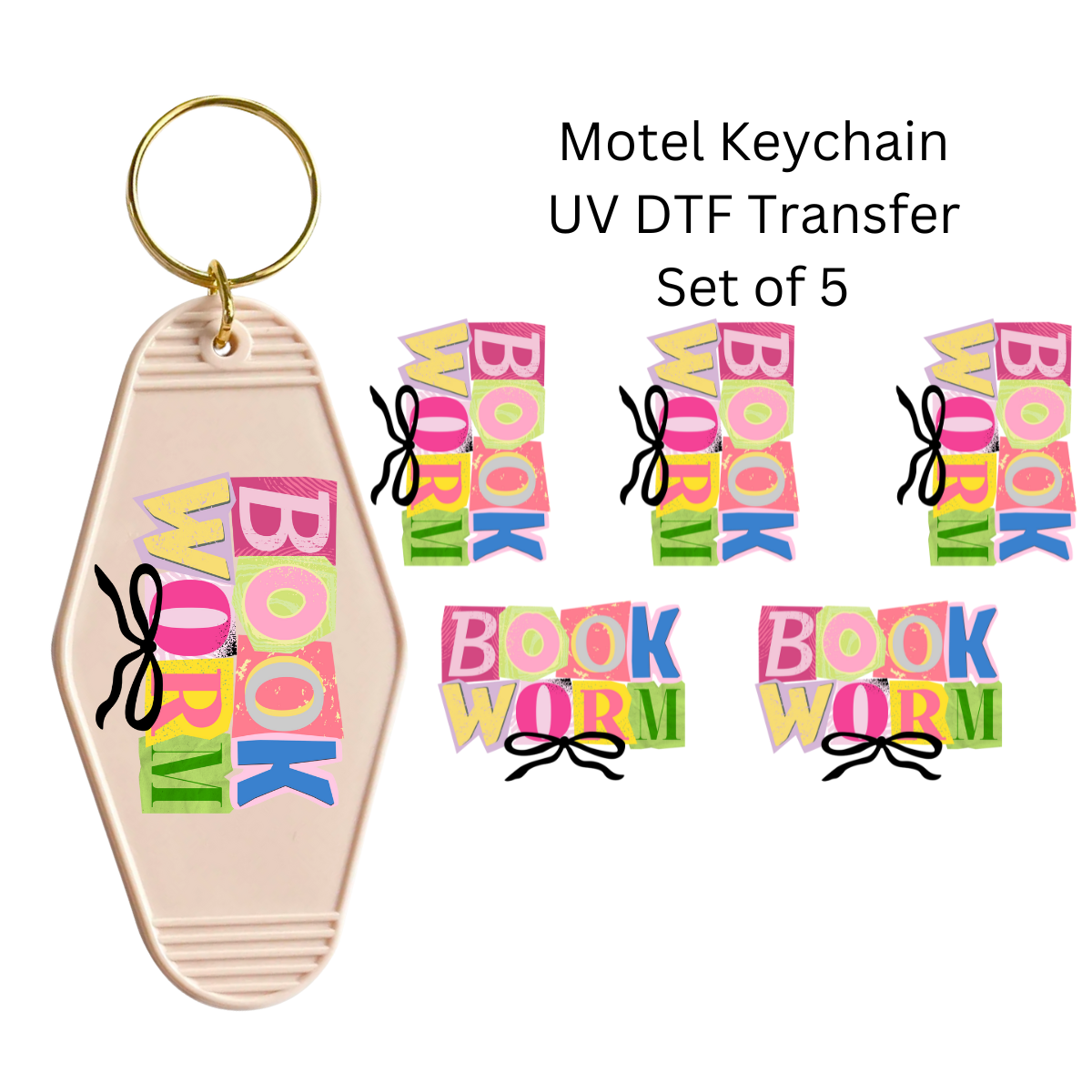 Book Worm Keychain Transfers