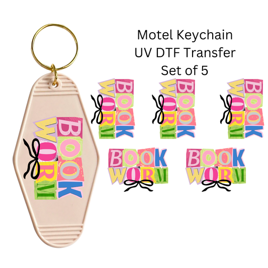 Book Worm Keychain Transfers