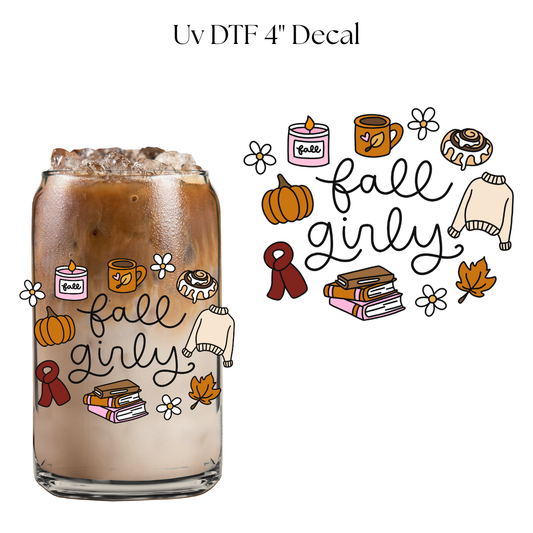 Fall Girly 4” UV DTF Decal