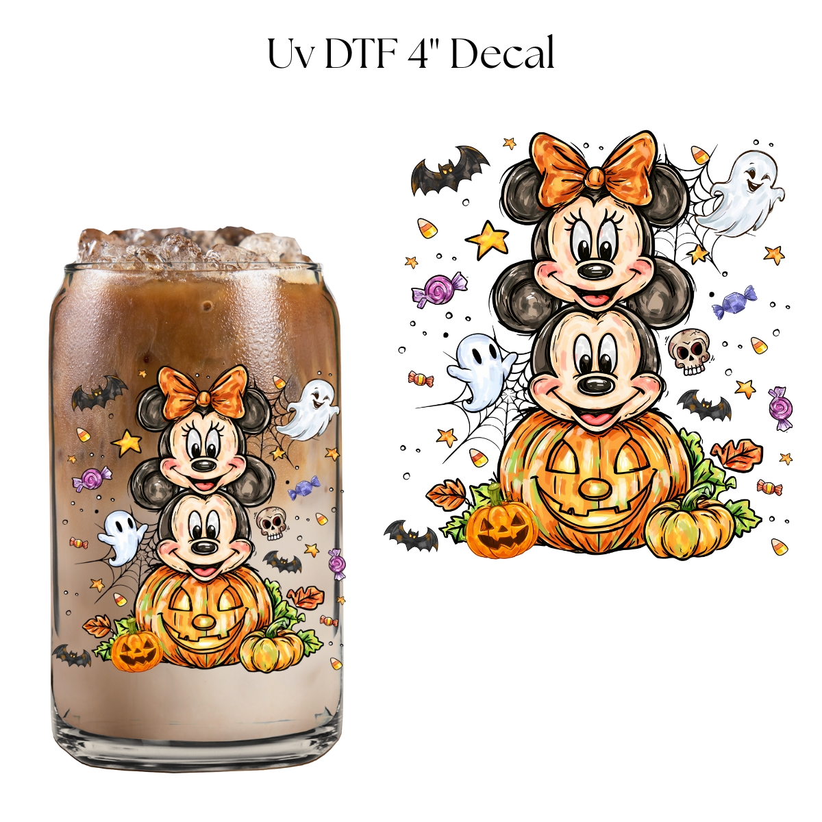 Stacked Halloween Mouse 4” UV DTF Decal