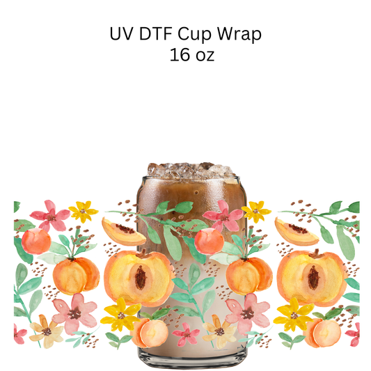 Watercolor Peaches UV DTF Cup Wrap