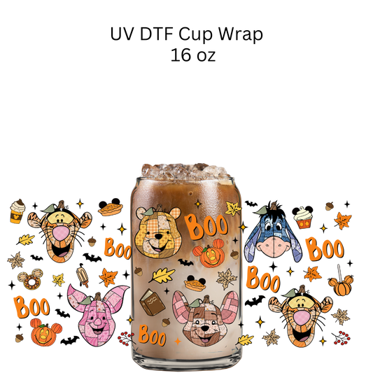 Bear Friends Fall UV DTF Wrap