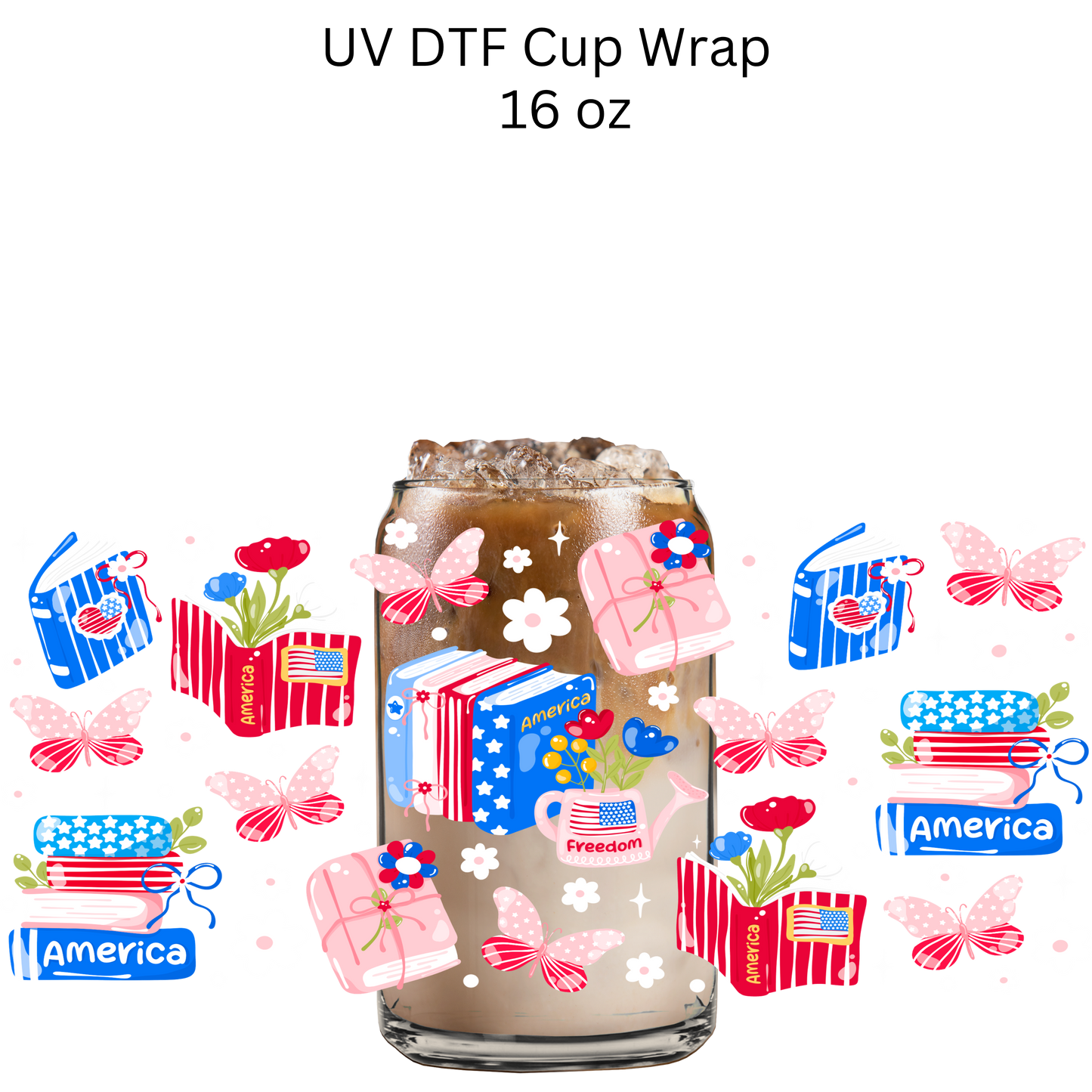Patriotic Books UV DTF Cup Wrap