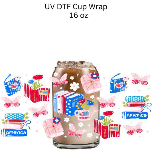 Patriotic Books UV DTF Cup Wrap