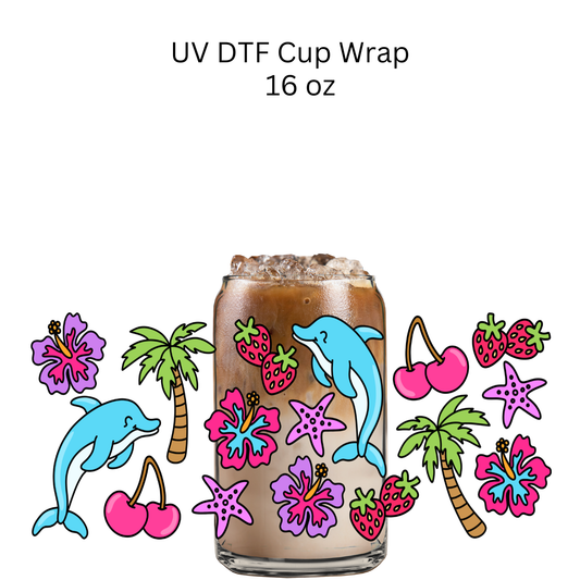 Bright Summer UV DTF Cup Wrap