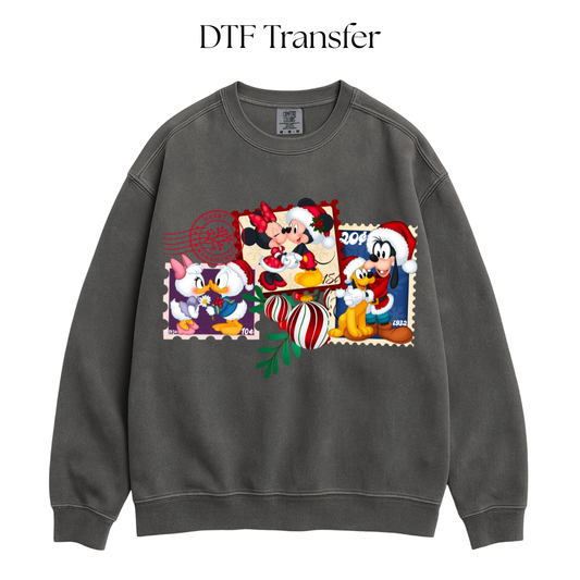 Mouse and Friends Christmas Stamps DTF Transfer